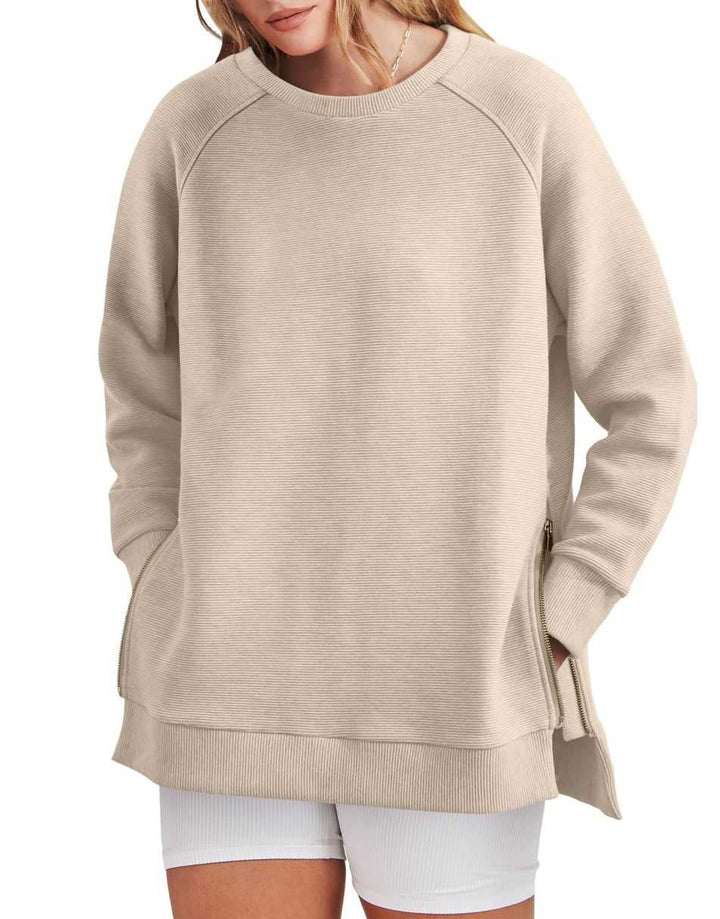 Drune | Sleek und Bequem Mit Reißverschluss Tunika Sweatshirt