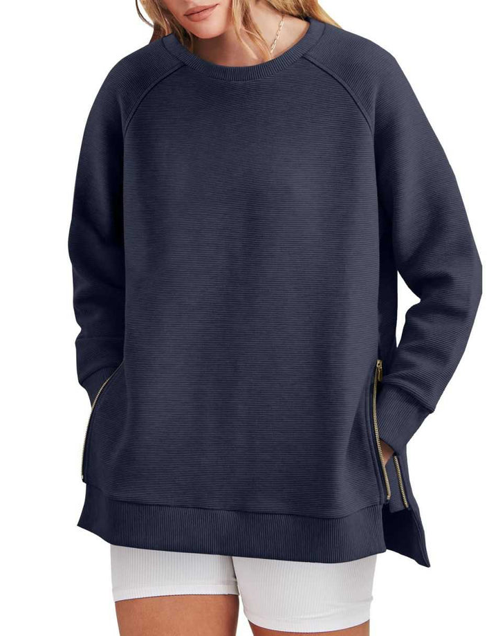 Drune | Sleek und Bequem Mit Reißverschluss Tunika Sweatshirt