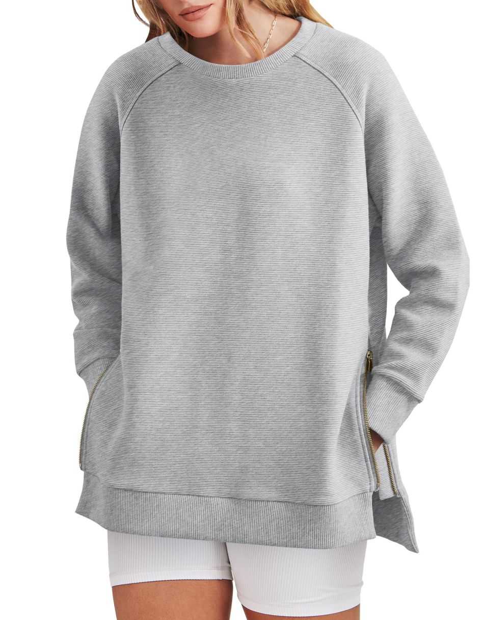 Drune | Sleek und Bequem Mit Reißverschluss Tunika Sweatshirt