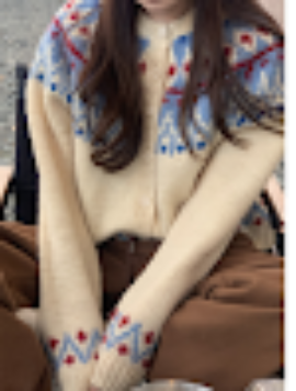 Drune | StrickStrickjacke Fair Isle Muster Lange Ärmel Knopfleiste Weich Und Bequem