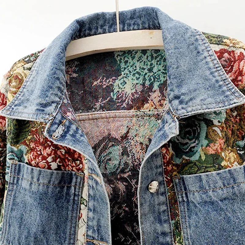 Drune | Jeansjacke mit Blumen