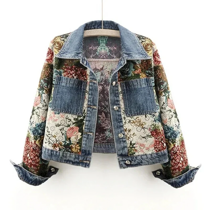 Drune | Jeansjacke mit Blumen
