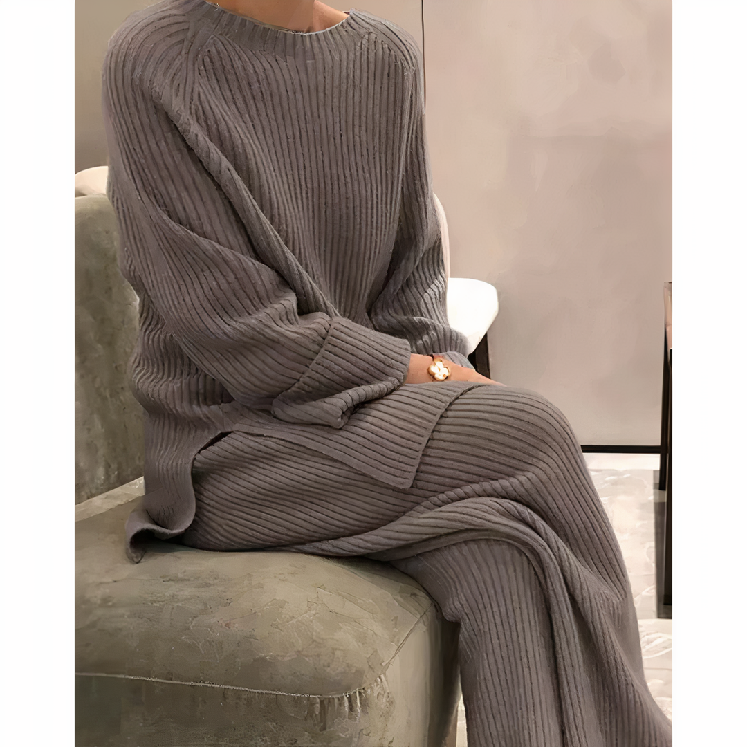 Drune | Lässiges Set aus Strickpullover und Hose