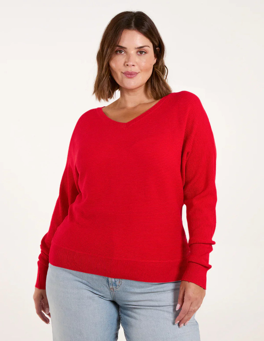 Drune | Roter Kapuzen Freizeitpullover
