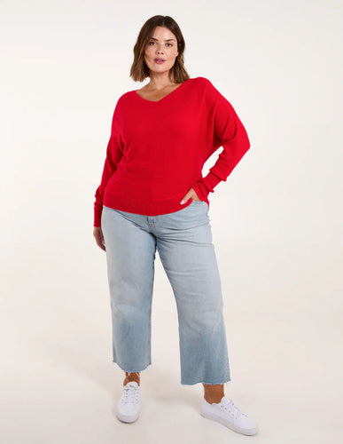 Drune | Roter Kapuzen Freizeitpullover