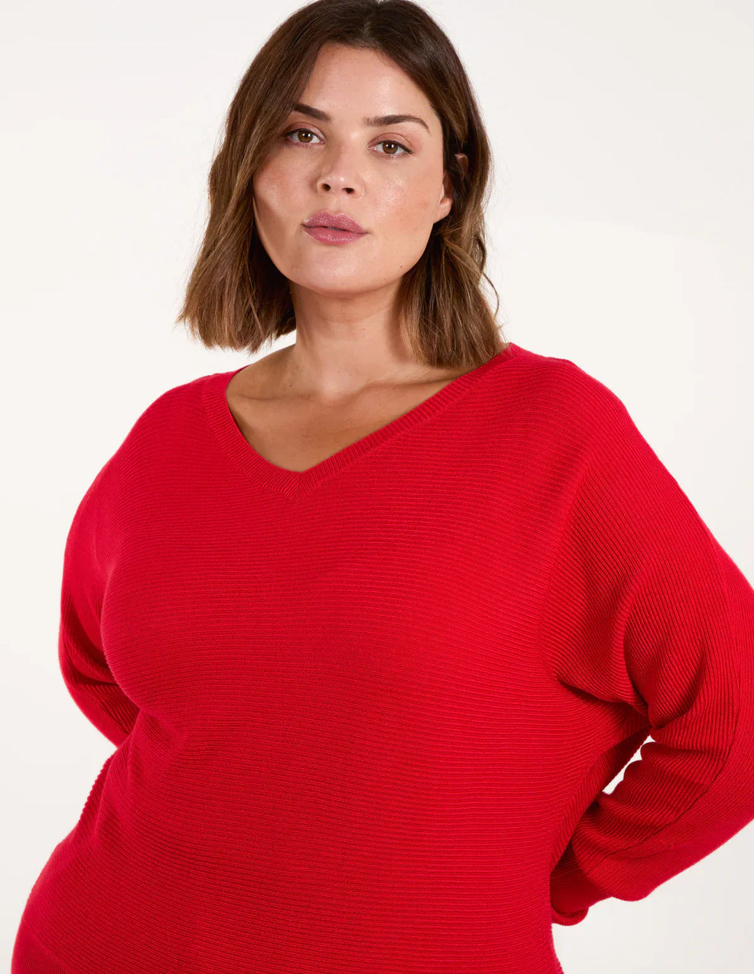 Drune | Roter Kapuzen Freizeitpullover