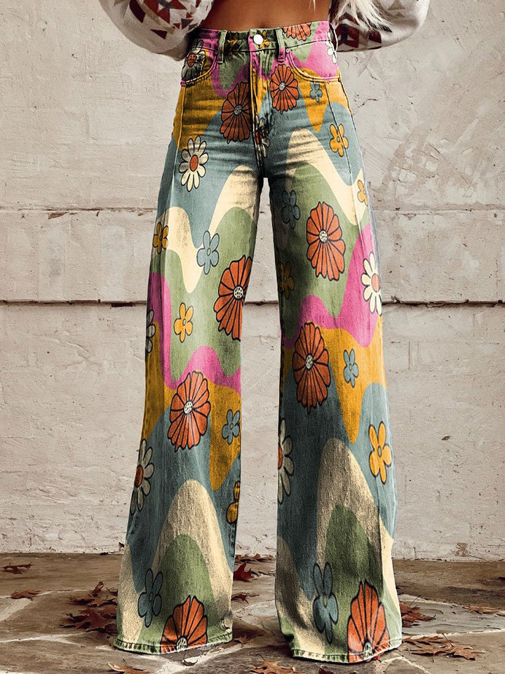 Drune | Stylische Jeans mit Blumenmuster