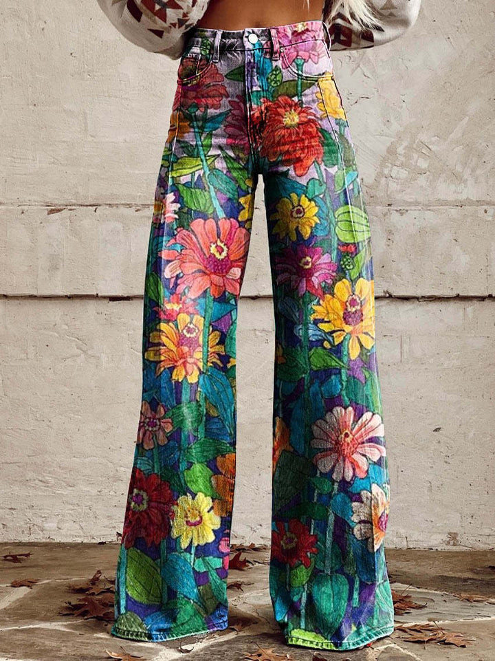 Drune | Stylische Jeans mit Blumenmuster