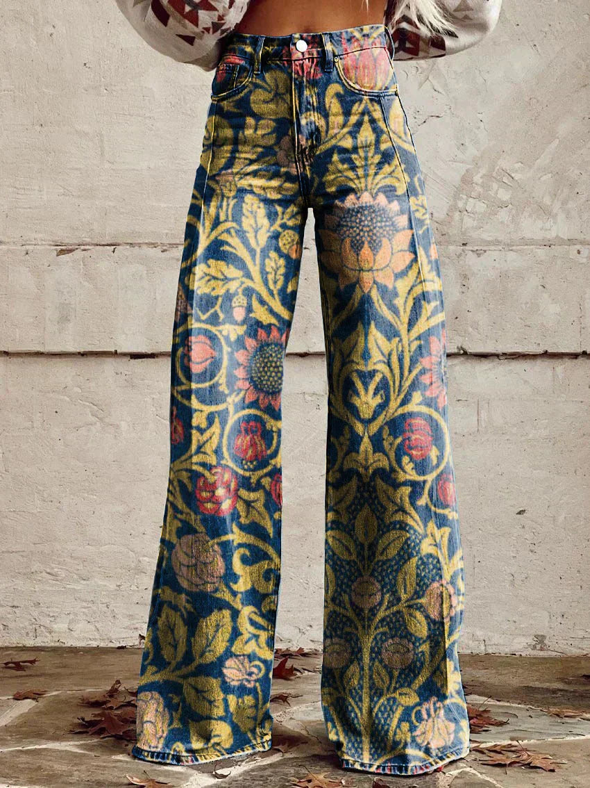 Drune | Stylische Jeans mit Blumenmuster