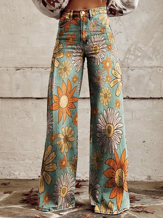 Drune | Stylische Jeans mit Blumenmuster