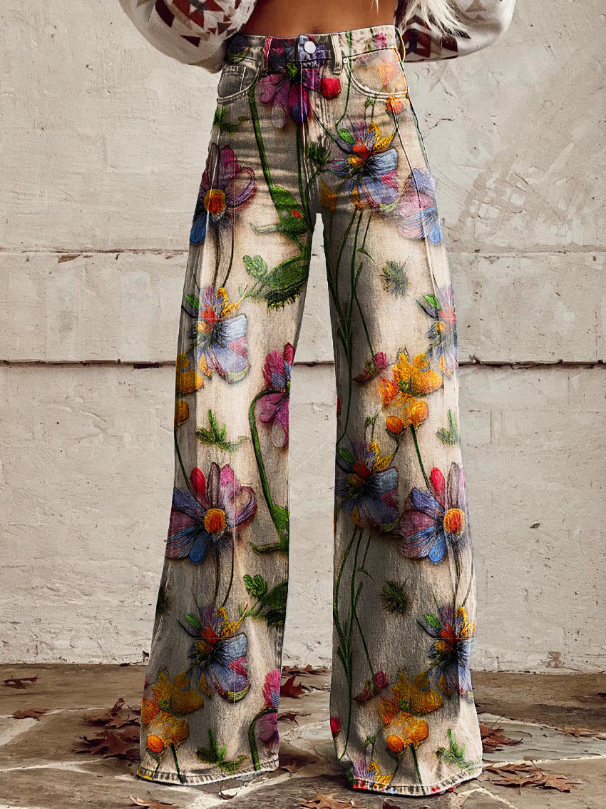 Drune | Stylische Jeans mit Blumenmuster