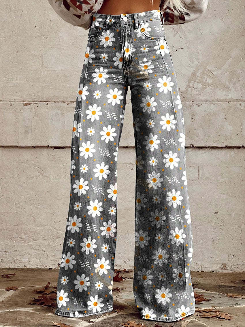 Drune | Stylische Jeans mit Blumenmuster