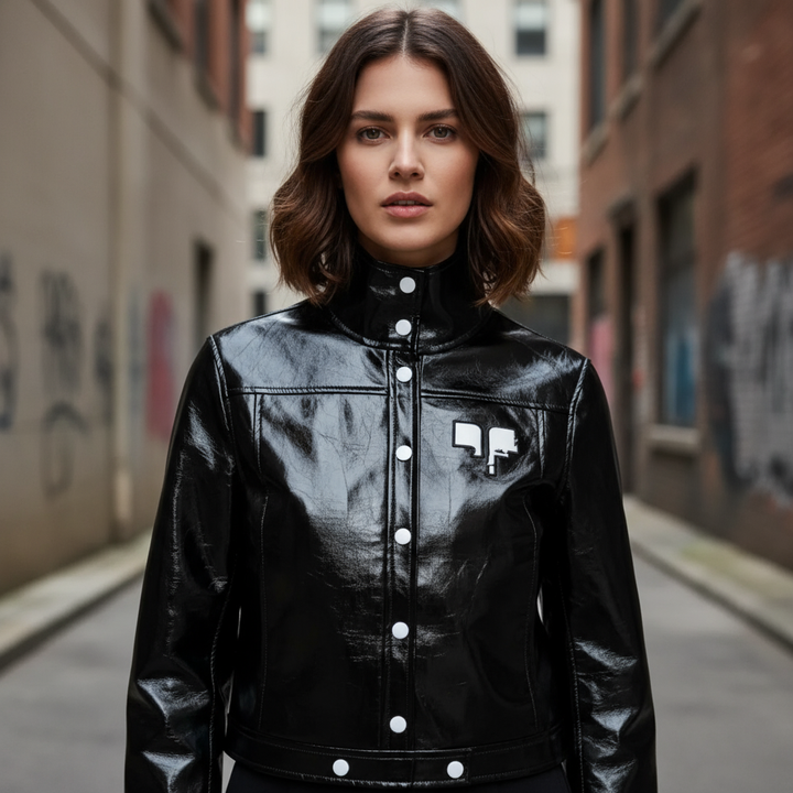 Drune | Klassische PU-Lederjacke - Kurze Bikerjacke