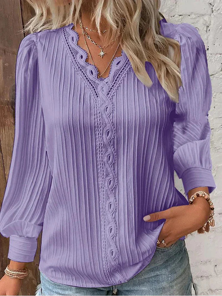 Drune | Leichte Bluse mit Spitzen Details