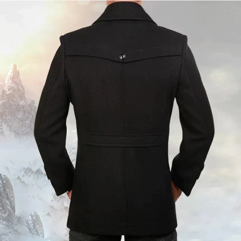 Drune | Peacoat Zweireihig Wollmischung Taillierte Passform Reverskragen