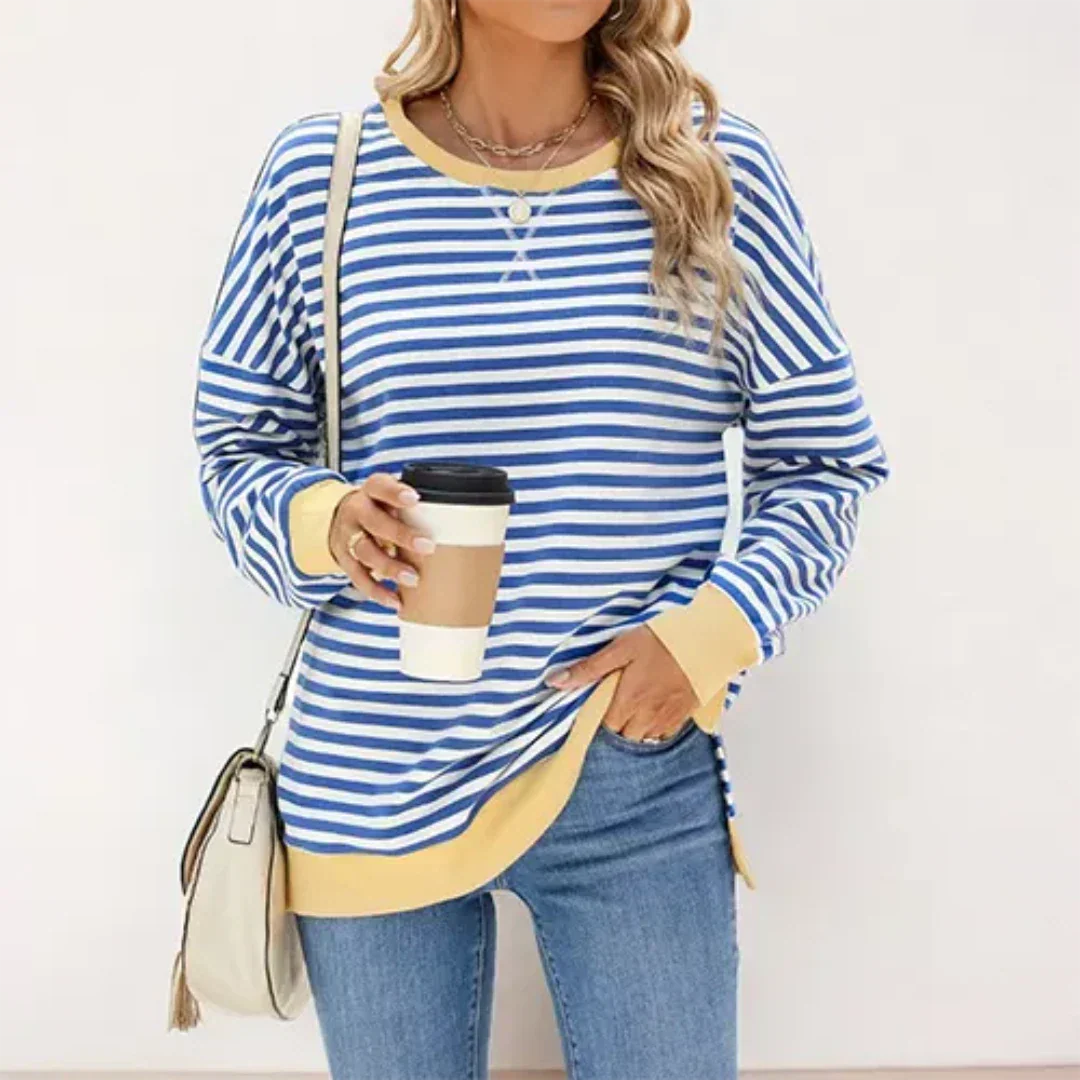 Drune | Damen Streifen Jersey Mantel