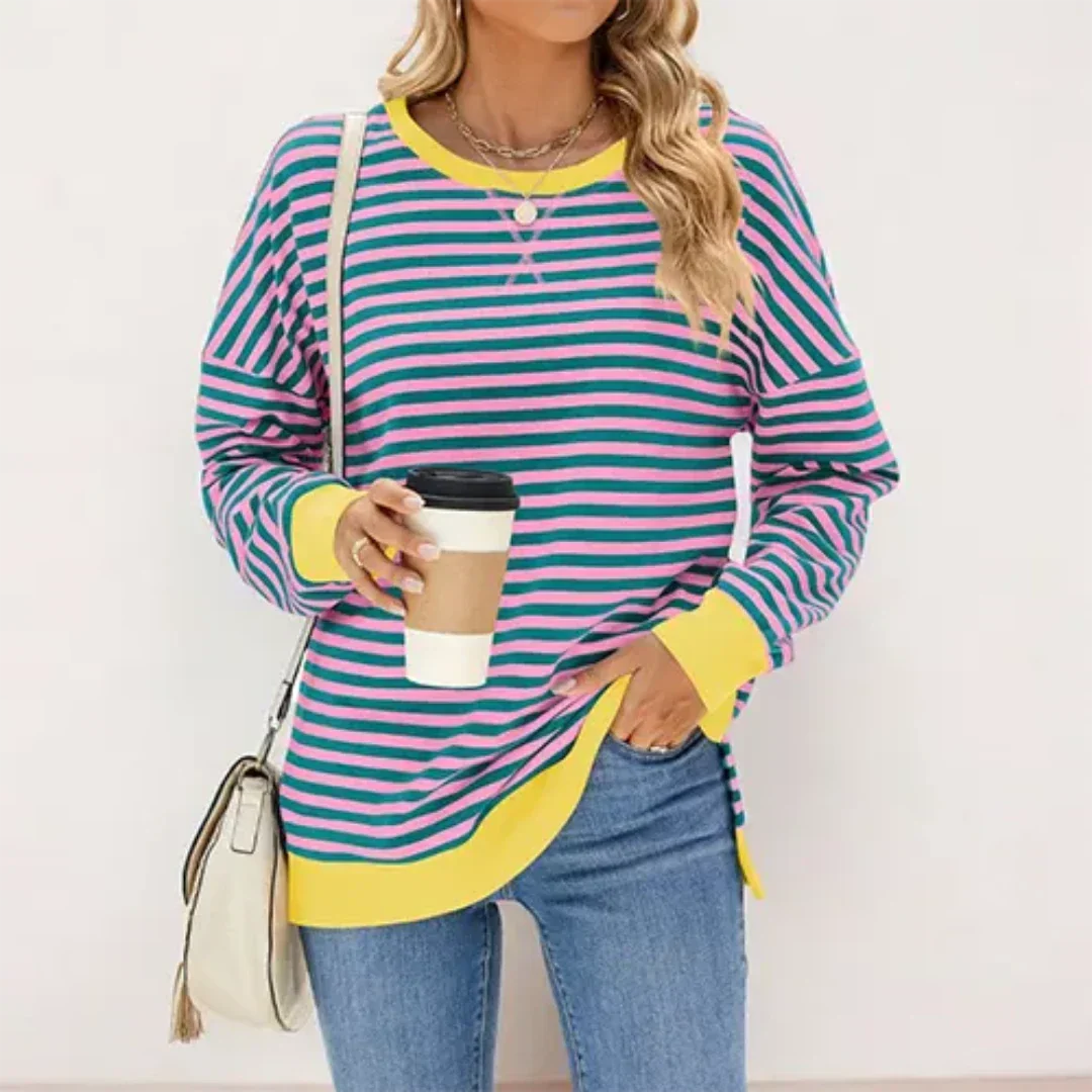 Drune | Damen Streifen Jersey Mantel