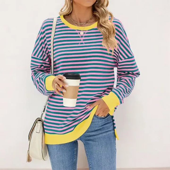 Drune | Damen Streifen Jersey Mantel