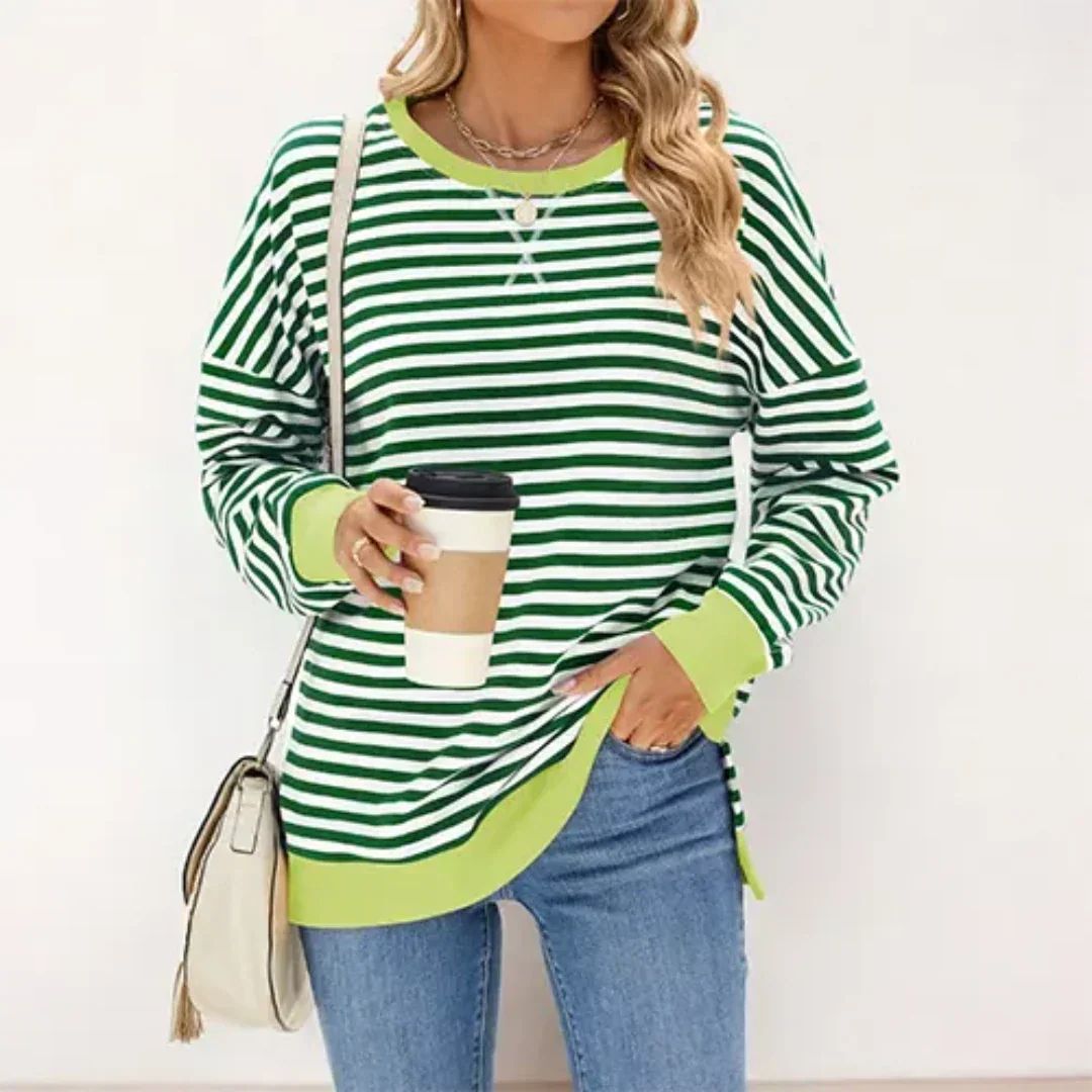 Drune | Damen Streifen Jersey Mantel