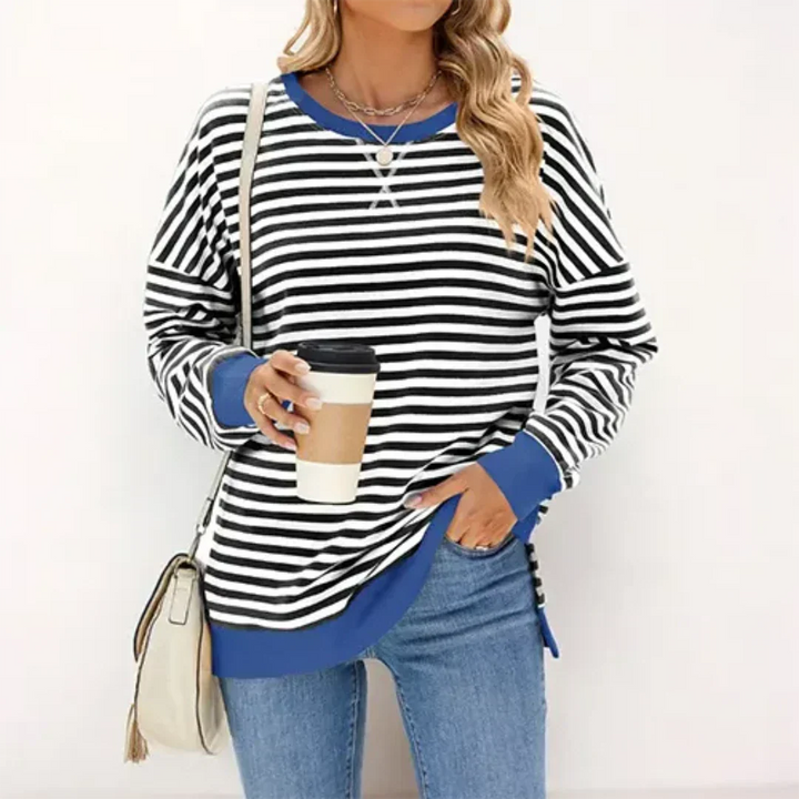 Drune | Damen Streifen Jersey Mantel