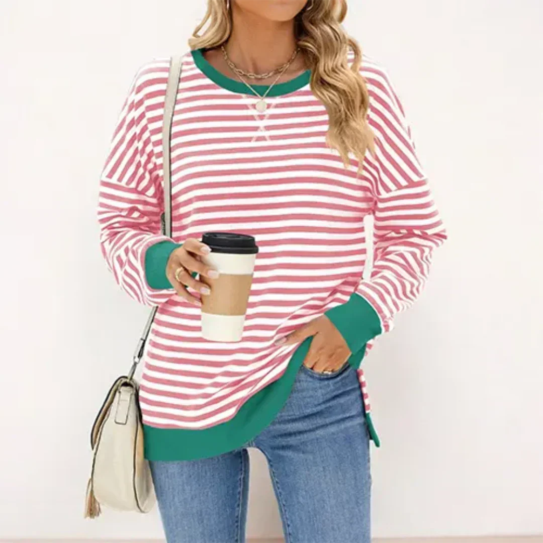 Drune | Damen Streifen Jersey Mantel