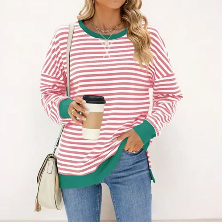 Drune | Damen Streifen Jersey Mantel