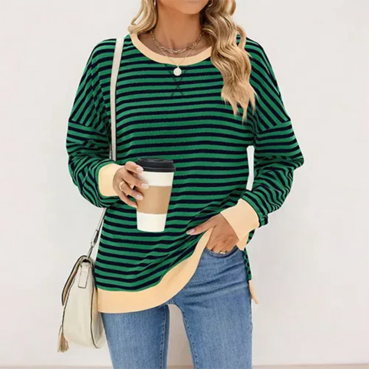 Drune | Damen Streifen Jersey Mantel