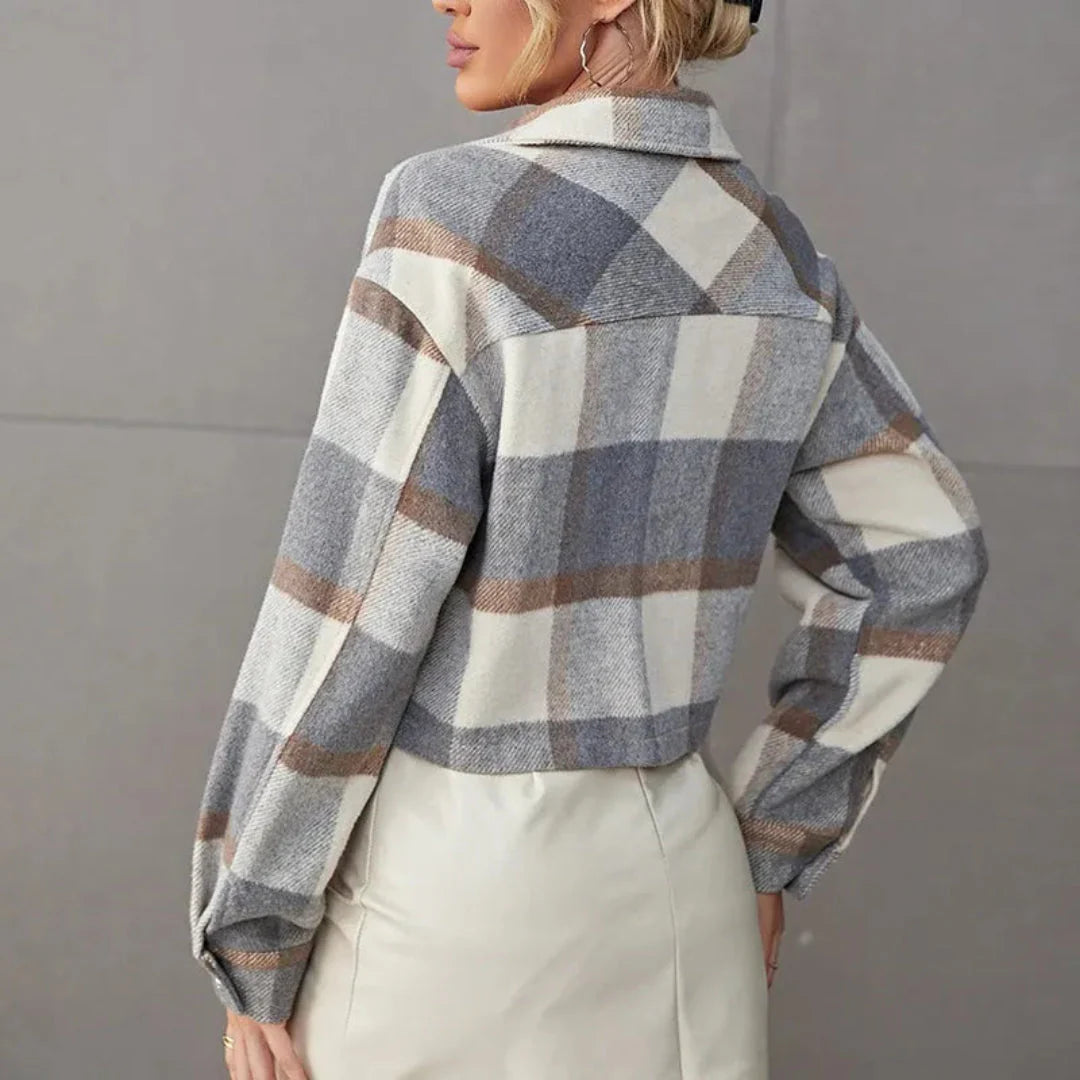 Drune | Button-Up Gekürzte Karierte Jacke