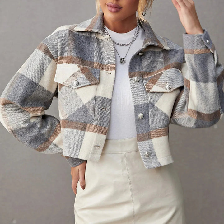 Drune | Button-Up Gekürzte Karierte Jacke