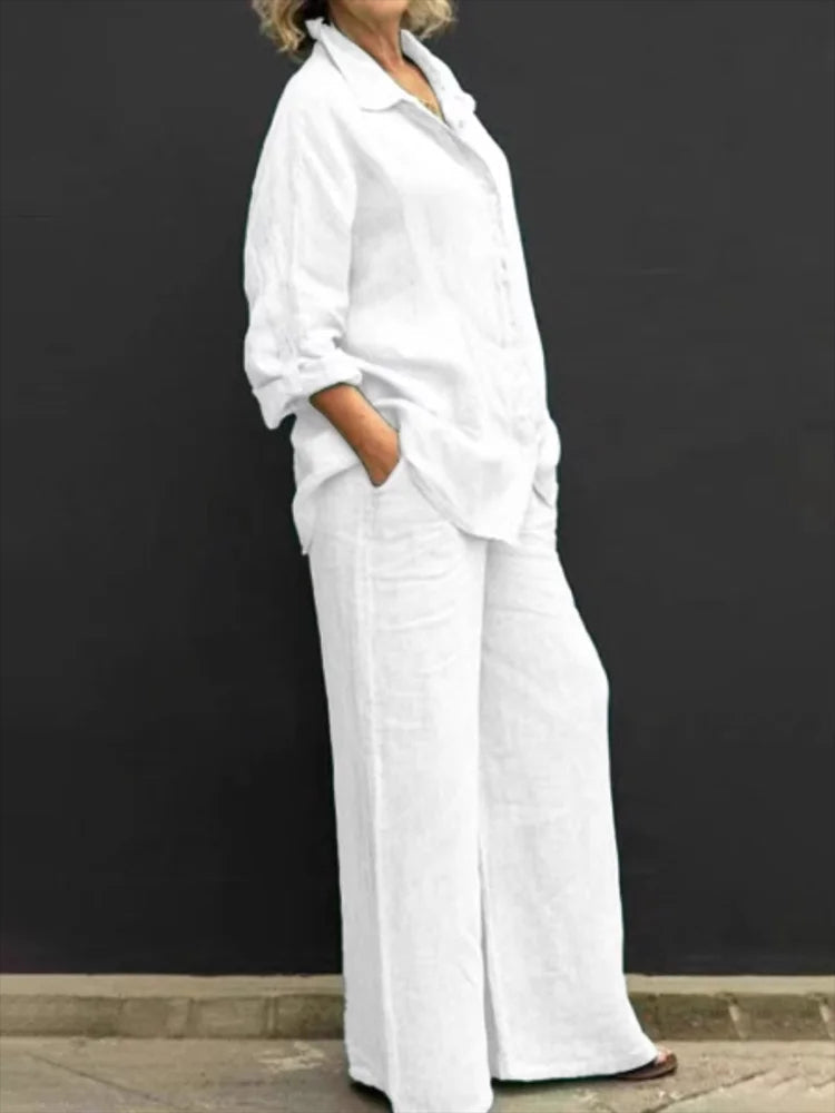 Drune | Elegantes Hemd & Hose Mit Kragen Für Damen