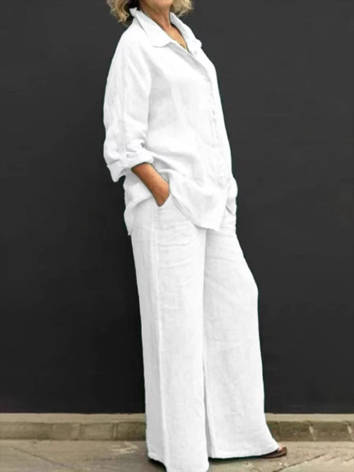 Drune | Elegantes Hemd & Hose Mit Kragen Für Damen