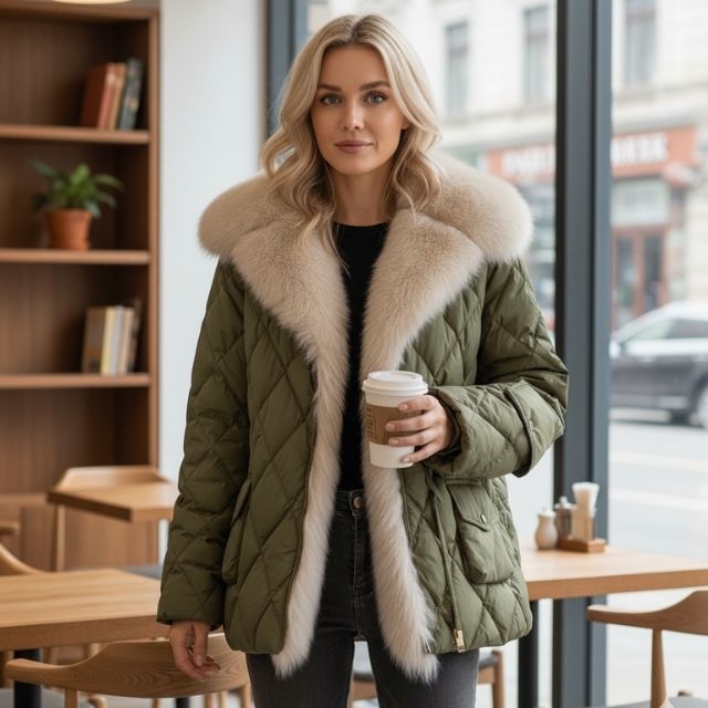 Drune | Elegante Daunenjacke für Damen mit warmem Futter