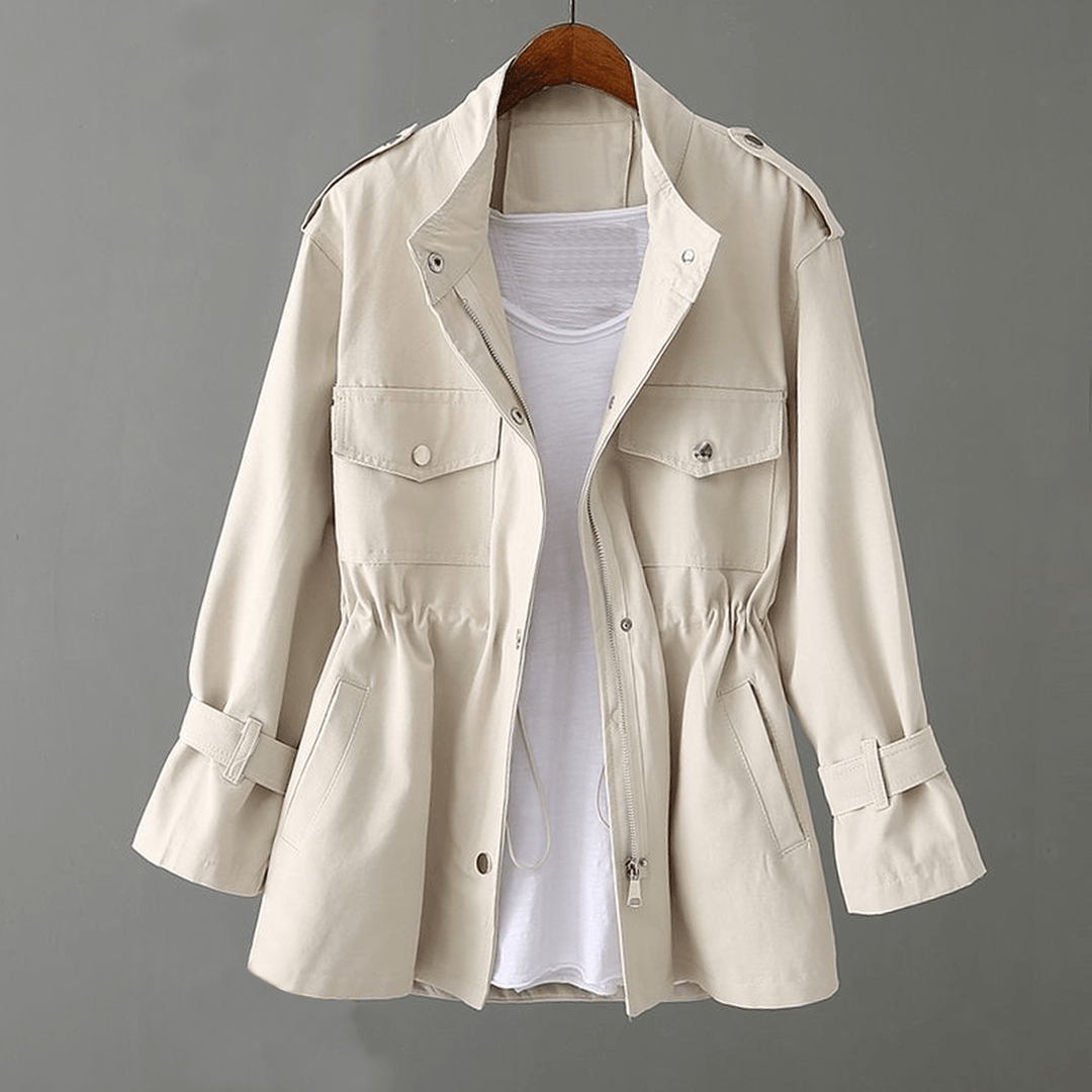 Drune | Verstellbarer Tailleneinsatz Utility Trenchcoat Für Frauen