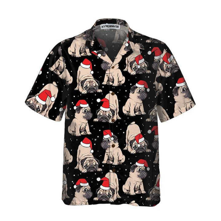 Drune | bezaubernde Weihnachts-Pug-Welpen Weihnachts-Hawaiian-Shirt, bestes Weihnachtsgeschenk für Pug-Liebhaber
