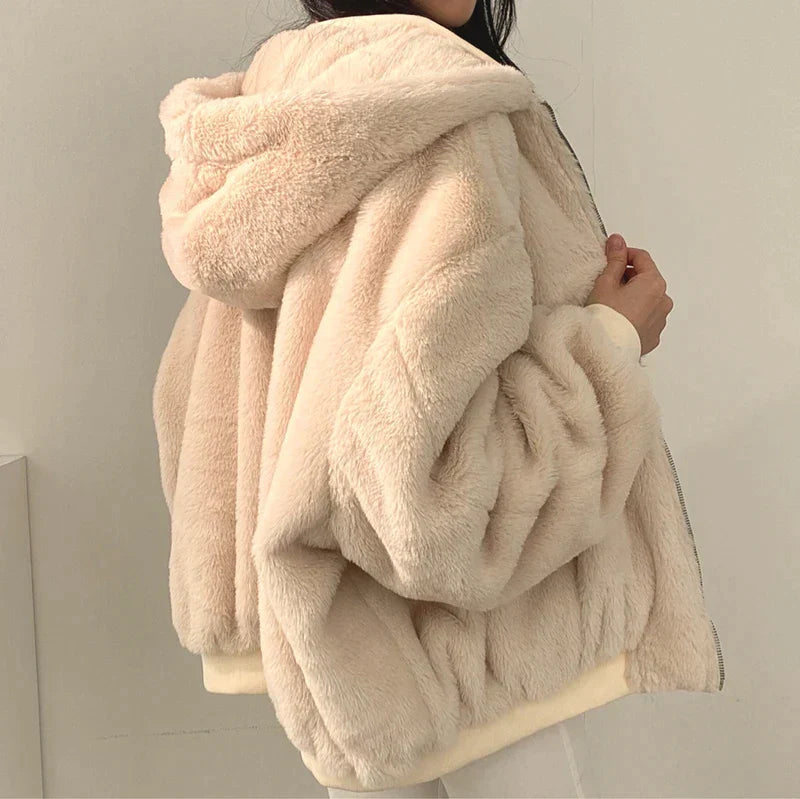 Drune | Damen Pufferjacke mit Teddyfell