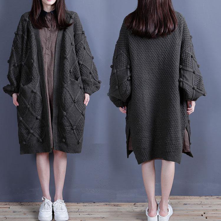 Drune | Strick Sweat Oberteile Mode grün seitlich offene Strickjacken