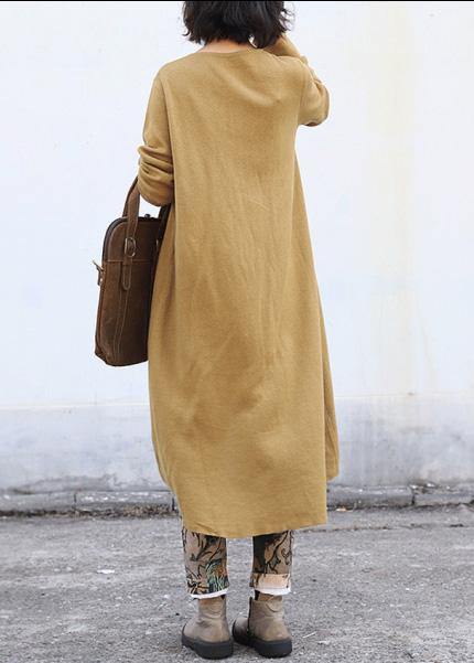 Drune | Hals Strick-Outdoor-Übergangsjacken übergroß gelb asymmetrisch gestrickt