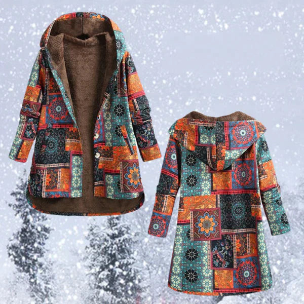 Drune | Eleganter Boho-Wintermantel mit Kapuze