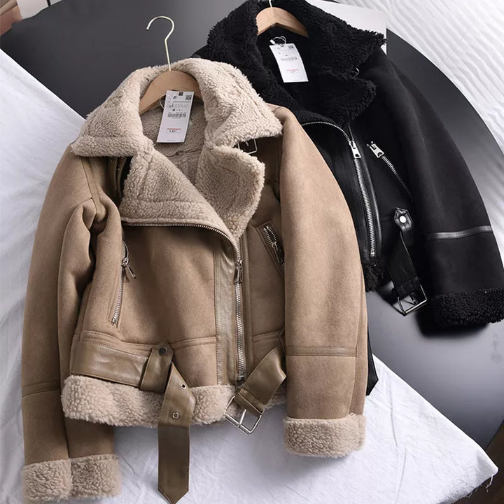Drune | Elegante Wildleder-Winterjacke für Frauen