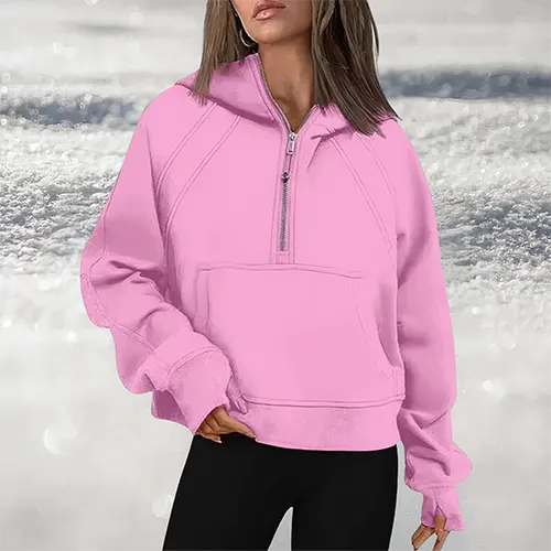 Drune | Damen leicht pullover mit halbzipper für Stil und Komfort