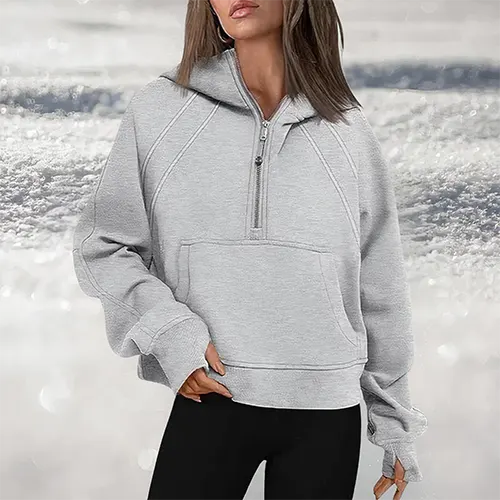 Drune | Damen leicht pullover mit halbzipper für Stil und Komfort