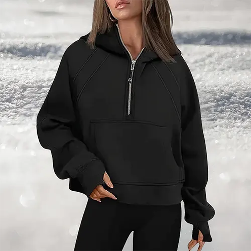 Drune | Damen leicht pullover mit halbzipper für Stil und Komfort