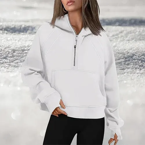 Drune | Damen leicht pullover mit halbzipper für Stil und Komfort