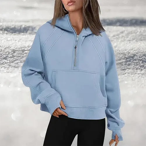 Drune | Damen leicht pullover mit halbzipper für Stil und Komfort