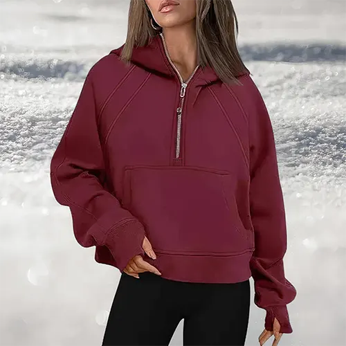 Drune | Damen Pulli mit Halbzip für Stil und Komfort
