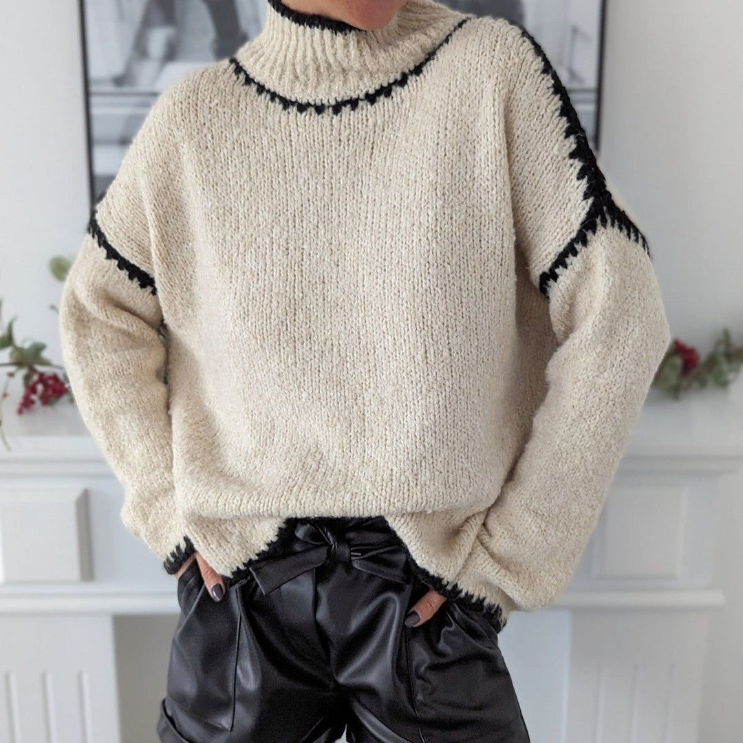 Drune | Strickpullover mit Hohem Kragen Wollmischung Warm und Stilvoll