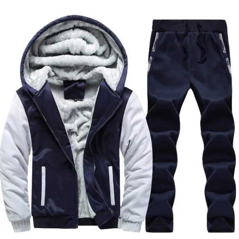Drune | Trainingsanzug Satzes Fleece Gefüttertes Herren Trainingsanzug mit Kapuze