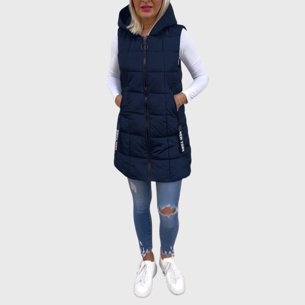 Drune | Damen Eleganter Ärmelloser Gepolsterter Wintermantel