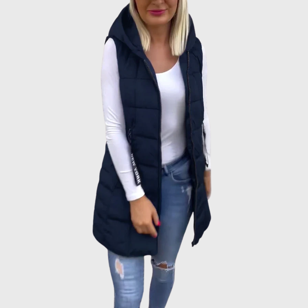 Drune | Damen Eleganter Ärmelloser Gepolsterter Wintermantel