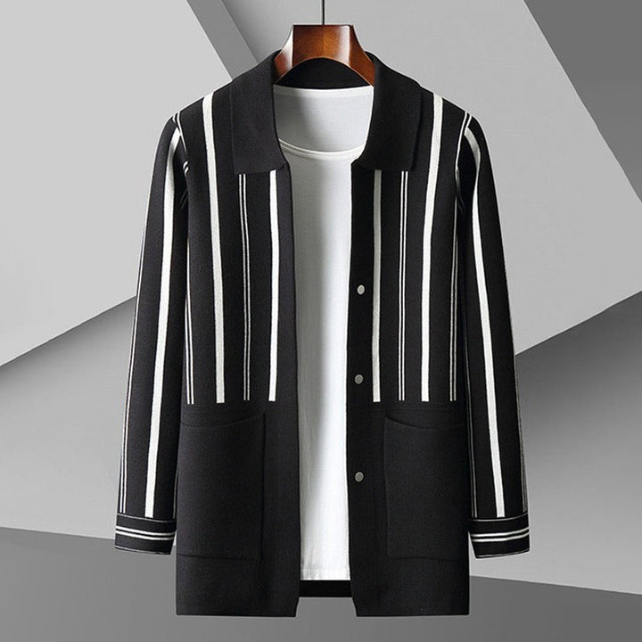Drune | Strickjacke Lockere Passform Wollmischung Knopfverschluss mit Taschen